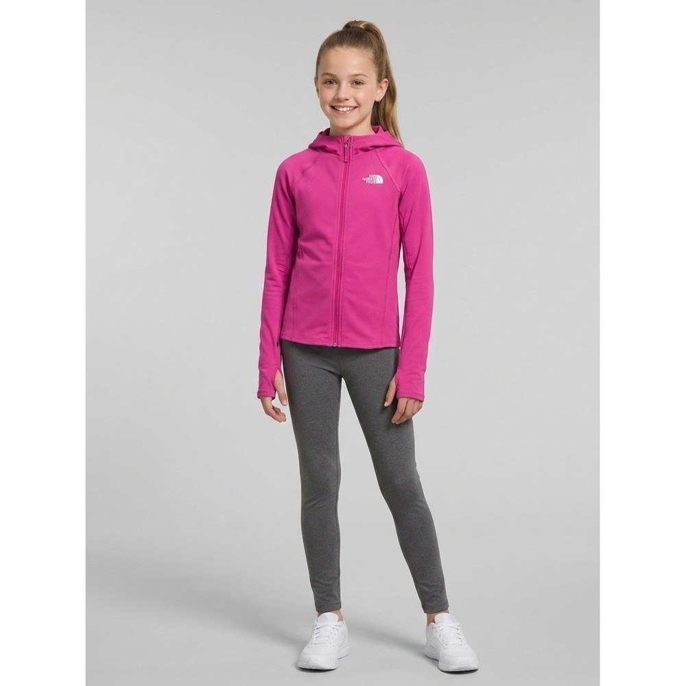 The North Face Girls Pink FlashDry UPF 40+ Full Zip Hoodie Jacket Size M 10/12
